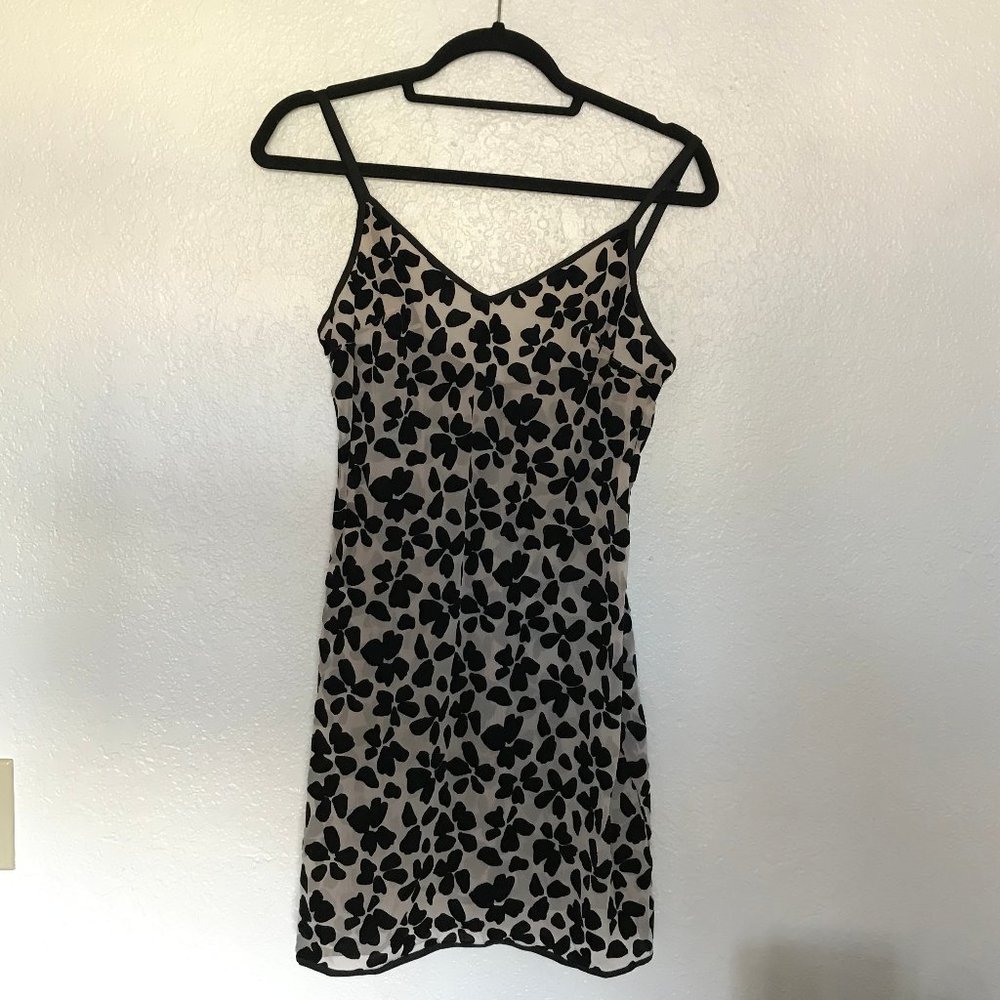 Velvet flower petals slip dress